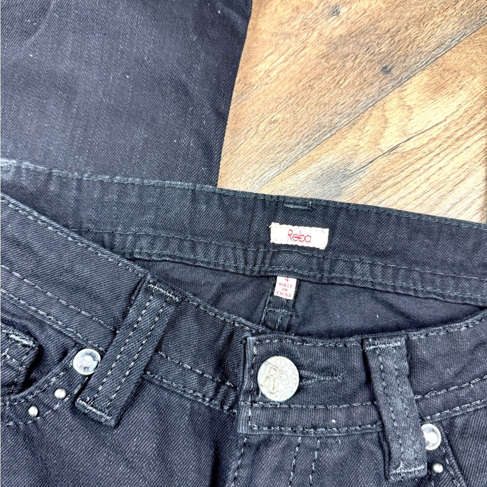 Reba  Black Denim Jeans Size 4 - Picture 2 of 7